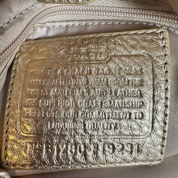 Coach Penelope Carryall Signature Beige and Gold Linen Handbag - Picture 6 of 14